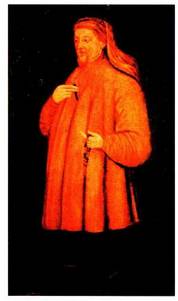 Geoffrey Chaucer, �Tbe Tales of Canterbury� ipuin bildumaren egilea.<br><br>